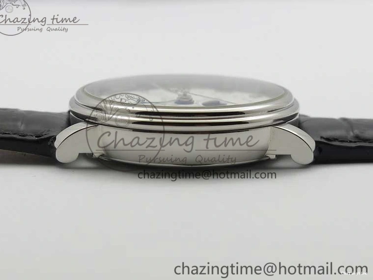 0311 MultiPurpose Villeret 6654 SS Complicated Function OMF 1:1 Best Edition White Dial on Black Leather Strap A6654 V 7901